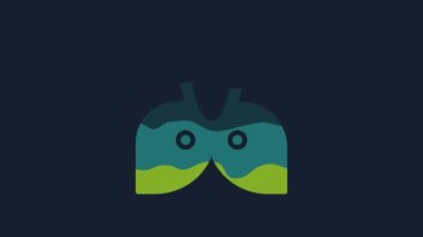 Yellow Mantle, cloak, cape icon isolated on blue background. Magic cloak of mage, wizard and witch for halloween design. 4K Video motion graphic animation.