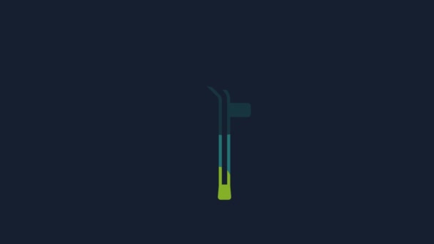 Yellow Crutch Crutches Icon Isolated Blue Background Equipment Rehabilitation People — Stock Video