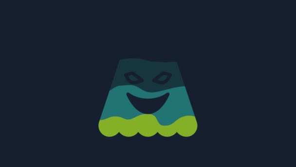 Yellow Ghost Icon Isolated Blue Background Video Motion Graphic Animation — Vídeo de stock