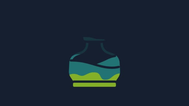 Yellow Bottle Potion Icon Isolated Blue Background Flask Magic Potion — 图库视频影像