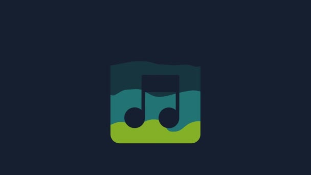 Yellow Mp3 File Document Download Mp3 Button Icon Isolated Blue — Wideo stockowe