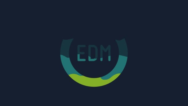 Yellow Edm Electronic Dance Music Icon Isolated Blue Background Video — Vídeo de stock
