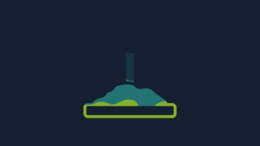 Yellow Grave with cross icon isolated on blue background. 4K Video motion graphic animation.