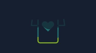 Yellow Clothes donation icon isolated on blue background. 4K Video motion graphic animation.