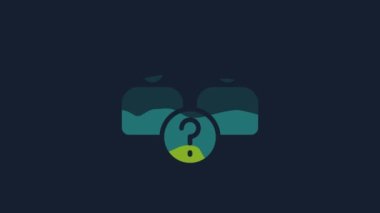 Yellow Complicated relationship icon isolated on blue background. Bad communication. Colleague complicated relationship. 4K Video motion graphic animation.