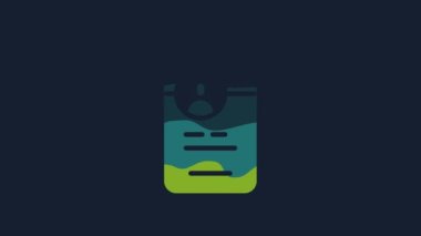 Yellow Dating app online mobile concept icon isolated on blue background. Female male profile flat design. Couple match for relationship. 4K Video motion graphic animation.