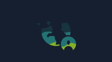 Yellow BFF or best friends forever icon isolated on blue background. 4K Video motion graphic animation.