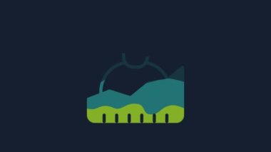 Yellow Growth of homeless icon isolated on blue background. Homelessness problem. 4K Video motion graphic animation.