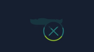 Yellow Donation food icon isolated on blue background. 4K Video motion graphic animation.