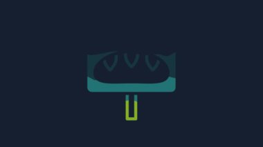 Yellow Donation food icon isolated on blue background. 4K Video motion graphic animation.