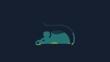 Yellow Experimental mouse icon isolated on blue background. 4K Video motion graphic animation.