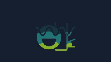 Yellow Basic geometric shapes icon isolated on blue background. 4K Video motion graphic animation.