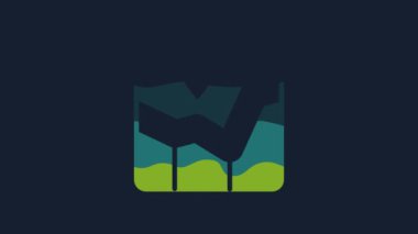 Yellow Graph, chart, diagram, infographic icon isolated on blue background. 4K Video motion graphic animation.