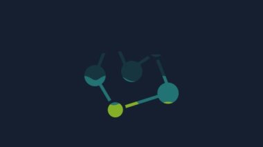 Yellow Chemical formula icon isolated on blue background. Abstract hexagon for innovation medicine, health, research and science. 4K Video motion graphic animation.