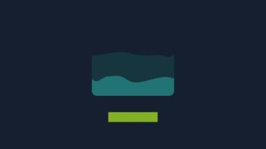 Sarı Belge dizin simgesi mavi arkaplanda izole edildi. Muhasebe klasörü sembolü. Muhasebe yönetimi. 4K Video hareketli grafik canlandırması.