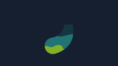 Yellow Eggplant icon isolated on blue background. 4K Video motion graphic animation.