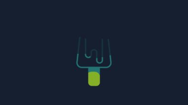 Yellow Ice cream icon isolated on blue background. Sweet symbol. 4K Video motion graphic animation.