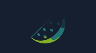 Yellow Watermelon icon isolated on blue background. 4K Video motion graphic animation.
