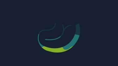 Yellow Steak meat icon isolated on blue background. 4K Video motion graphic animation.