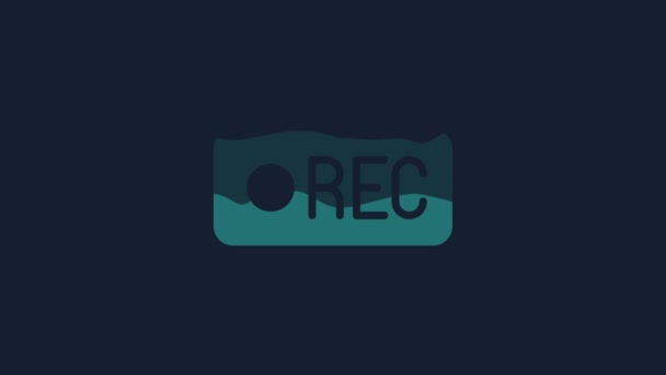 Yellow Record Button Icon Isolated Blue Background Rec Button Video — Vídeo de stock