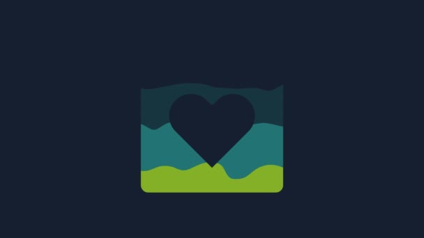 Gelbes Dating App Online Laptop Konzept Symbol Isoliert Auf Blauem — Stockvideo