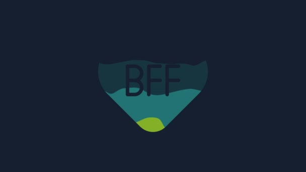 黄色的Bff或最好的朋友永远的图标隔离在蓝色的背景 4K视频运动图形动画 — 图库视频影像