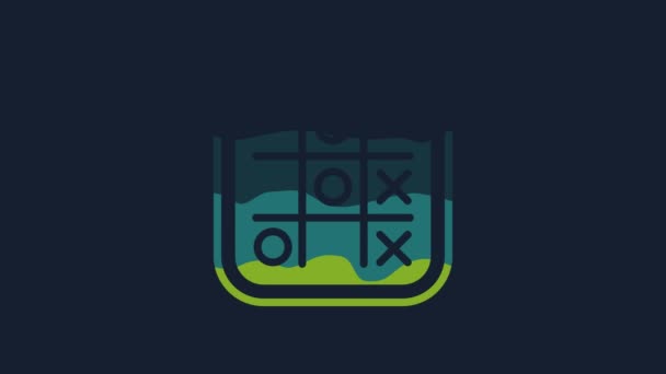 Yellow Tic Tac Toe Game Icon Isolated Blue Background Video — Wideo stockowe