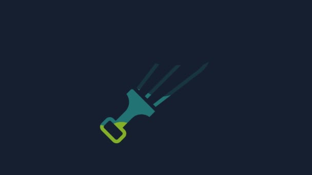Yellow Sword Toy Icon Isolated Blue Background Video Motion Graphic — Vídeo de Stock