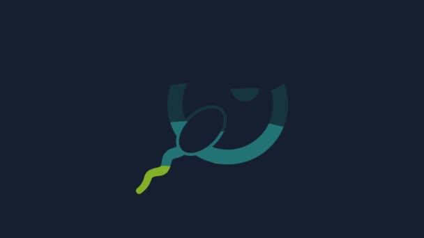 Gelbes Sperma Symbol Isoliert Auf Blauem Hintergrund Video Motion Grafik — Stockvideo