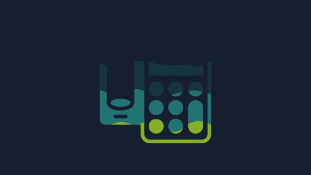 Yellow Calculator Icon Isolated Blue Background Accounting Symbol Business Calculations — Stockvideo
