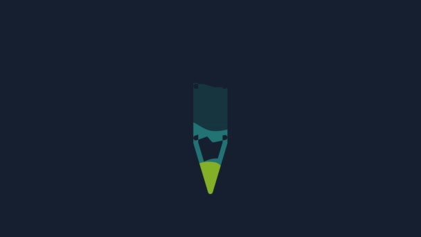 Yellow Pencil Icon Isolated Blue Background Drawing Educational Tools School — Vídeo de Stock