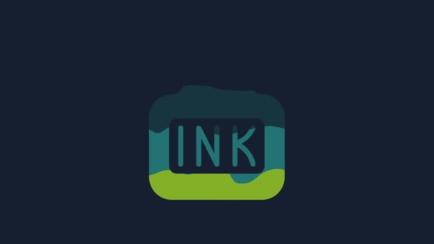 Yellow Inkwell Icon Isolated Blue Background Video Motion Graphic Animation — 비디오