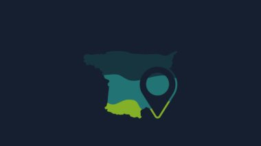 Yellow Map of France icon isolated on blue background. 4K Video motion graphic animation.