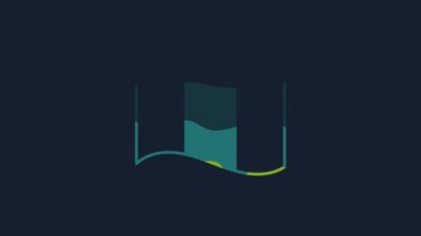 Yellow Flag France icon isolated on blue background. 4K Video motion graphic animation.
