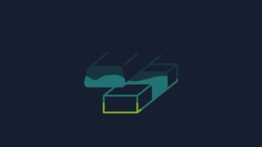 Yellow Gold exchange money icon isolated on blue background. Money changer. 4K Video motion graphic animation.