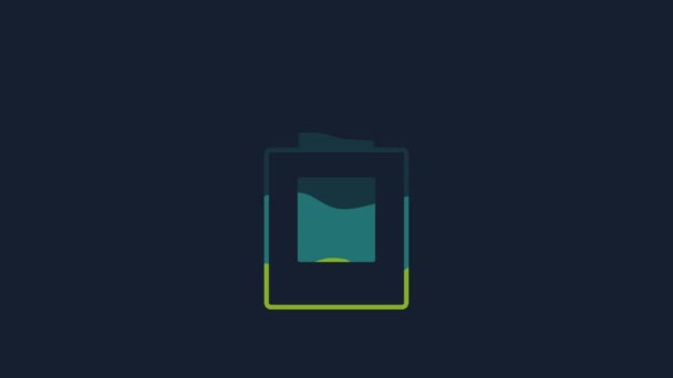 Yellow Perfume Icon Isolated Blue Background Video Motion Graphic Animation — Vídeos de Stock