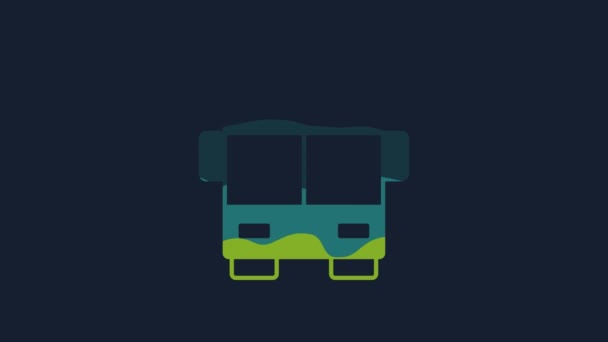 Yellow Trolleybus Icon Isolated Blue Background Public Transportation Symbol Video — Wideo stockowe