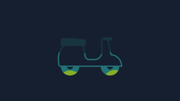 Yellow Scooter Icon Isolated Blue Background Video Motion Graphic Animation — Wideo stockowe