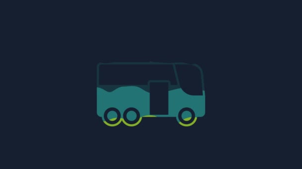 Yellow Trolleybus Icon Isolated Blue Background Public Transportation Symbol Video — Wideo stockowe