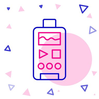 Satır diktafon simgesi beyaz arkaplanda izole edildi. Ses kaydedici. Renkli taslak konsepti. Vektör.