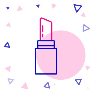 Beyaz arkaplanda çizgi ruj simgesi izole edildi. 8 Mart. Uluslararası Mutlu Kadınlar Günü. Renkli taslak konsepti. Vektör.