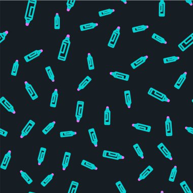 Çizgi İşaretleyici kalem simgesi siyah arkaplanda izole edilmiş. Vektör