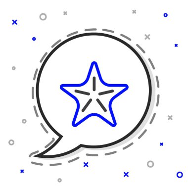 Denizyıldızı simgesi beyaz arkaplanda izole edildi. Renkli taslak konsepti. Vektör