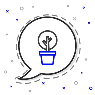 Beyaz arkaplanda çizgi ağacı simgesi izole edildi. Orman sembolü. Renkli taslak konsepti. Vektör