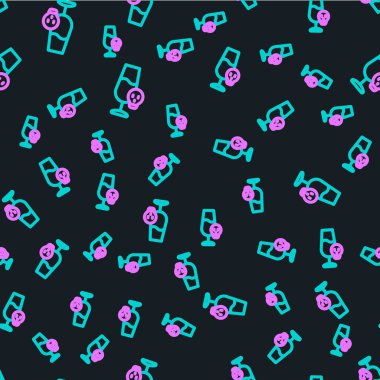 Zehirli çizgi simgesi siyah arka planda izole edilmiş. Vektör