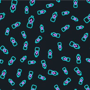 Bir şişe su ikonu siyah arka planda izole edilmiş. Soda su içme tabelası. Vektör