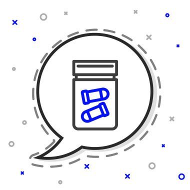 Beyaz arka planda kurşun ikonu olan çizgi kanıt torbası. Renkli taslak konsepti. Vektör