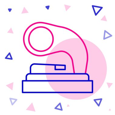 Line Old gramophone icon isolated on white background. Colorful outline concept. Vector