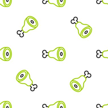 Çizgili Tavuk bacak ikonu beyaz arka planda izole edilmiş kusursuz desen. Tavuk budu. Vektör