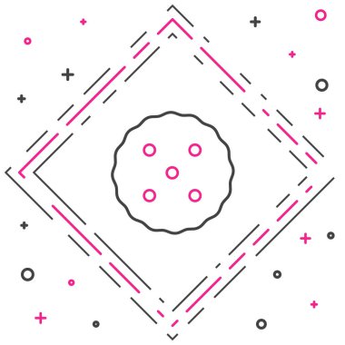 Beyaz arka planda izole edilmiş çikolatalı kurabiye ya da bisküvi. Renkli taslak konsepti. Vektör